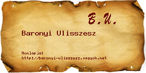 Baronyi Ulisszesz névjegykártya